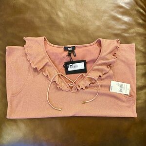 Paige Rainey Top in Dusty Rose/Gold